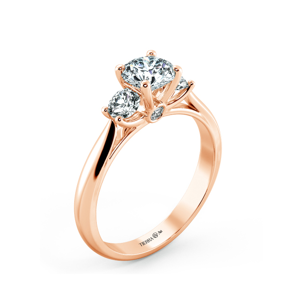 Nhẫn đính hôn Threestone đai trơn có bridge accent NCH3202 4